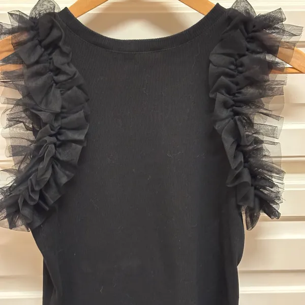 &merci Black Ruffle Sleeve Tank - Image 4