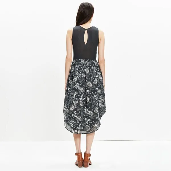 Ulla Johnson‎ Gili Gray & White Floral Smocked Midi Dress 4 - Image 4