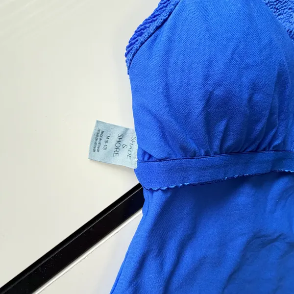 Shade & Shore Royal Blue Textured Crinkle One-Piece Swimsuit - Size Medium (8-10) ✨ - Image 8