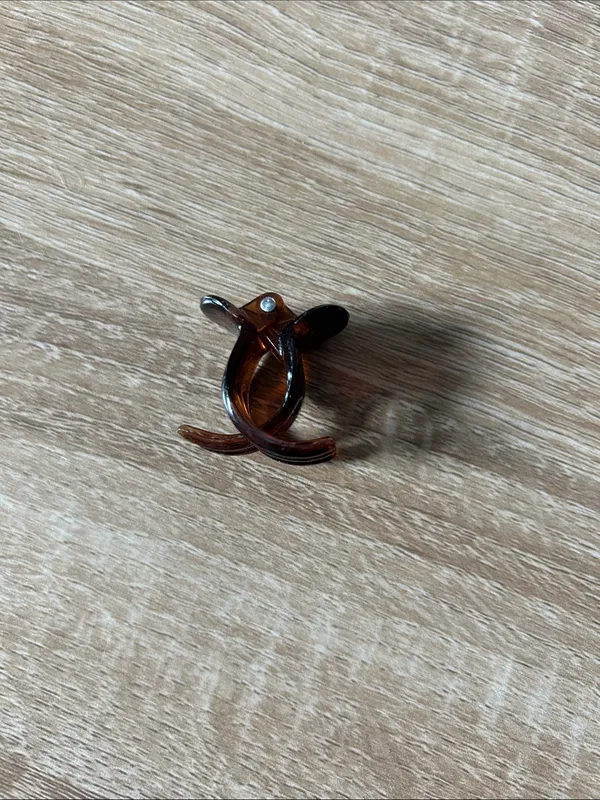 Small Brown Tortoiseshell Mini Hair Claw Clip - Image 2