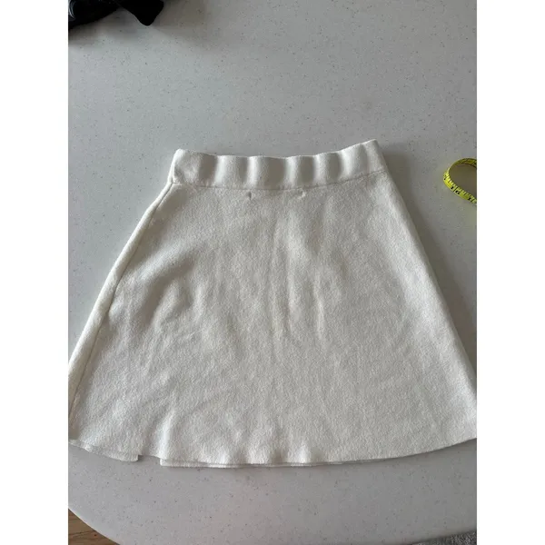 Altar’d State Ivory Sweater Knit Mini Skirt Women’s XS Soft Pull On Preppy - Image 7