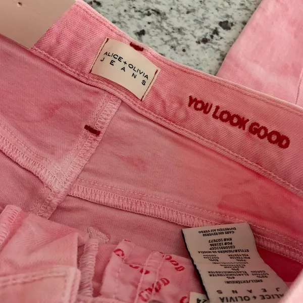 New Alice + Olivia high rise ankle skinny‎ crystal cloud pink jeans 24 - Image 4