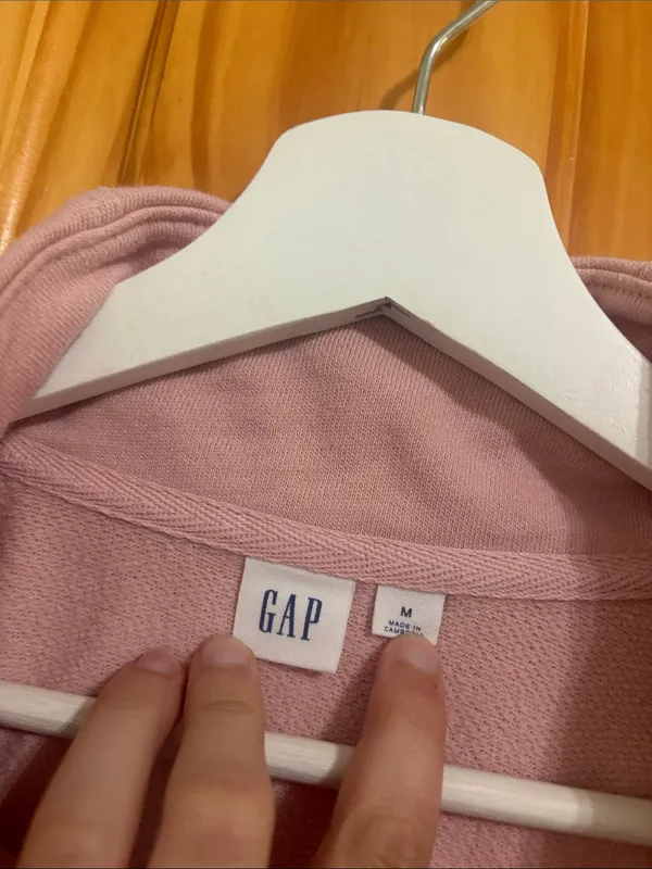 GAP Size Medium Ballet Pink 1/4 Zip Pullover Sweatshirt - Image 4