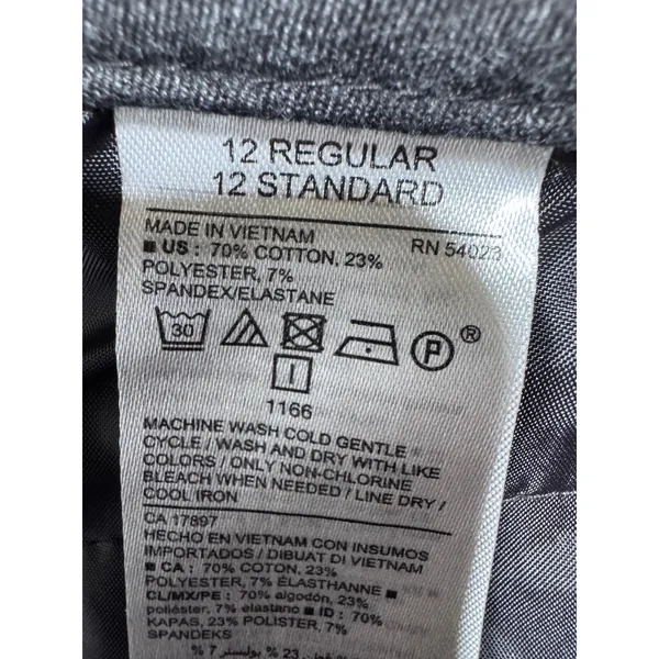 Old Navy 12 Dark Gray Pixie Pants Women Mid-Rise Ankle Chino Workwear‎ - Image 4