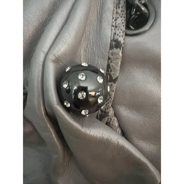 Betsey Johnson Crystal Dreams ‎ Leather Drawstring Shoulder Handbag Purse - Image 5