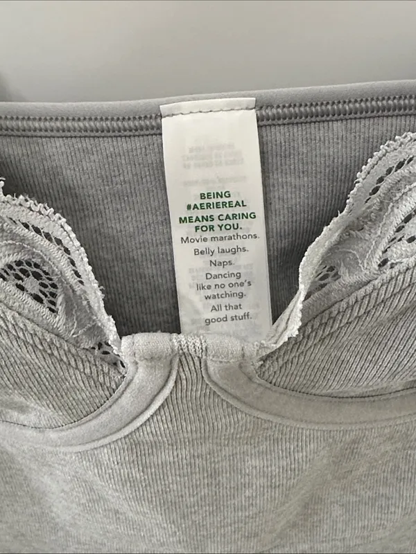 Aerie Superchill Seamless Corset Tank Top Longline Bra NEW Gray Size Small - Image 5
