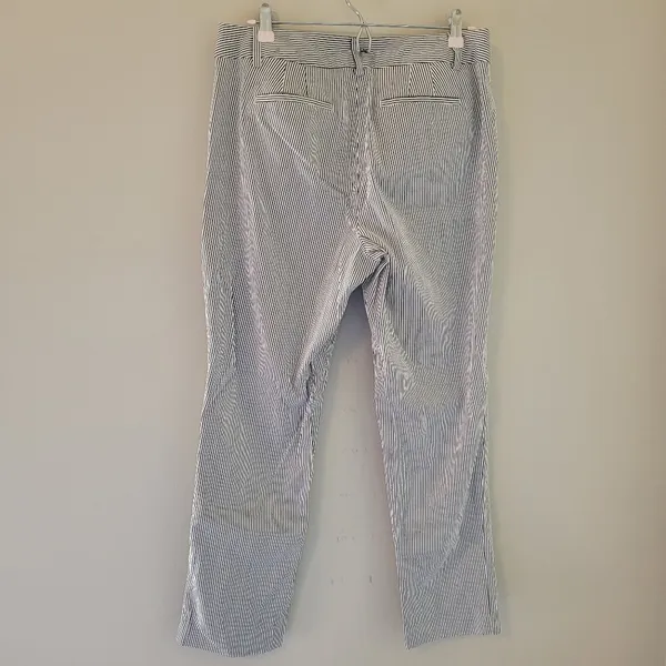 Talbots Navy and White Striped Hampshire Ankle Pants - Image 4