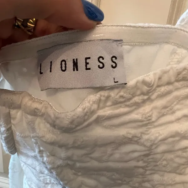Lioness White Crochet Detail Bustier Dress - Image 5