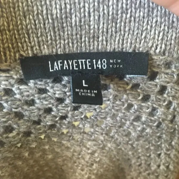 Lafayette148 L side snap crocheted vest Tan Size L - Image 4