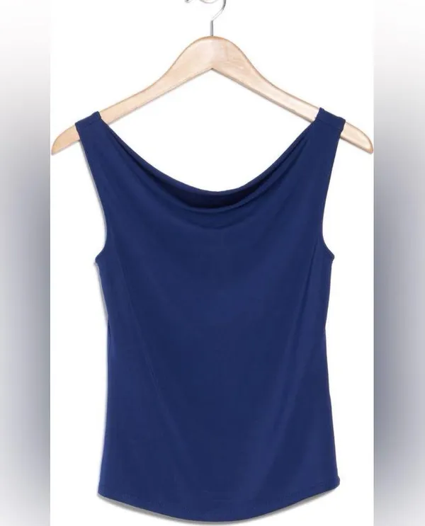 WAYF Navy Blue Cowl Neck Tank - Image 2