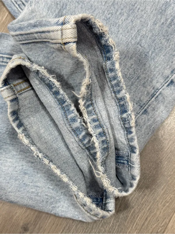 Abercrombie & Fitch 90s‎ Straight High Rise Crossover Jeans Stone Wash Blue 8 - Image 7