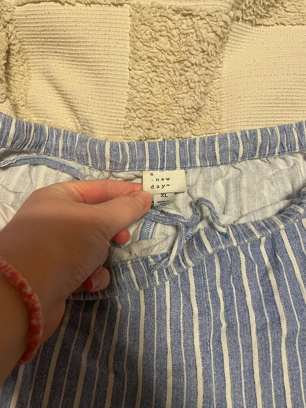 A New Day Blue and White Striped Shorts - Image 2