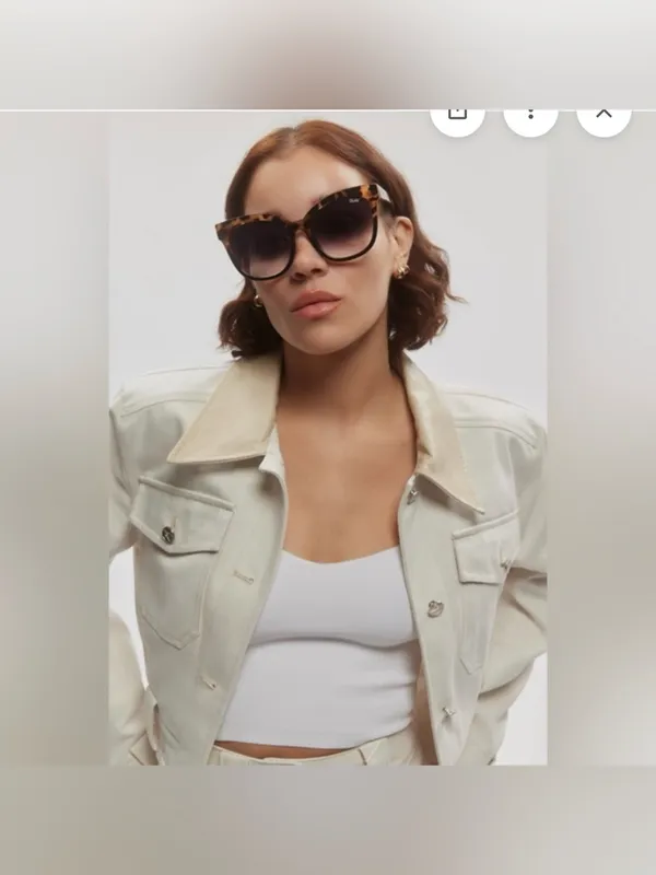 Quay Australia Its My Way Sunglasses Milky Tortoise/Smoke Gradient Cat Eye 57495 - Image 12