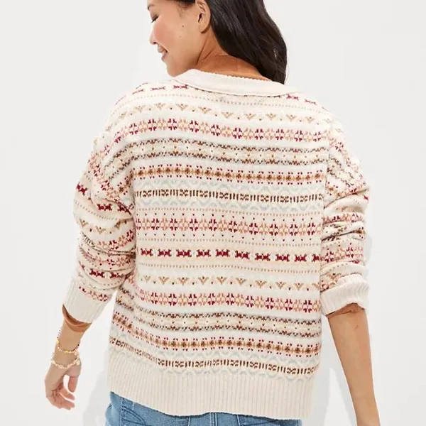 American Eagle Fair Isle Sweater Snowdrift - Image 2