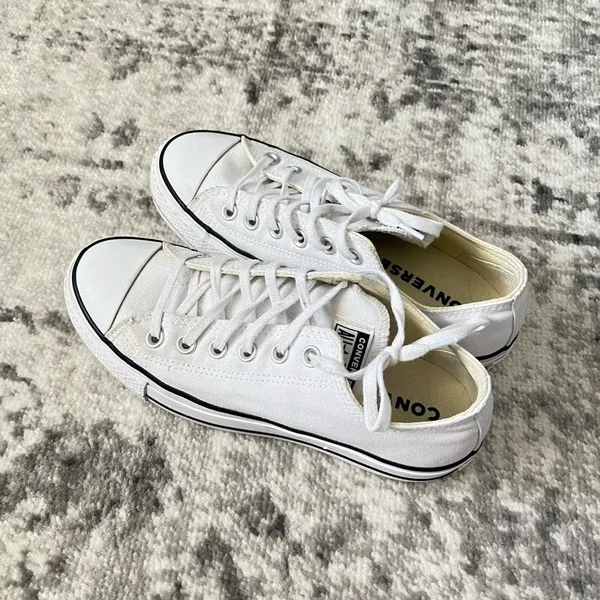 White Platform Converse Low Top - Image 3