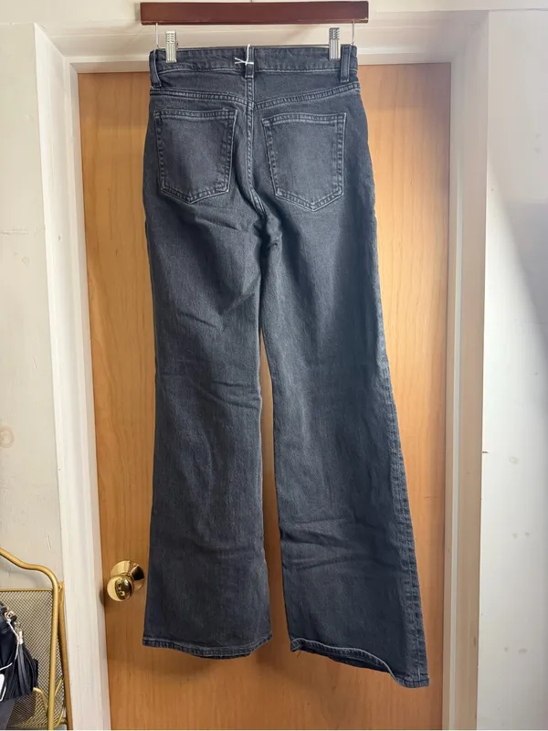 H&M Black High Rise Wide Leg Cotton Blend Jeans Size 2 - Image 5