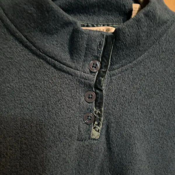 Orvis Women's Green Mock Neck‎ Pullover Cotton Blend Sweater Size Large Pockets - Image 5