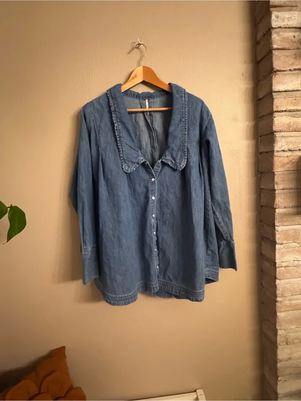 FREE‎ PEOPLE Charlie Denim Button-Front Tunic - Image 2