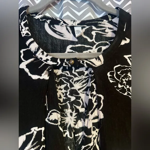 Free People | Swing Out Of It Black Floral Tunic Dress, size M - Image 4