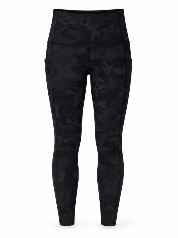 Lululemon Pace Rival High Rise Crop 22 Camo Leggings Women’s 2 Black - Image 2