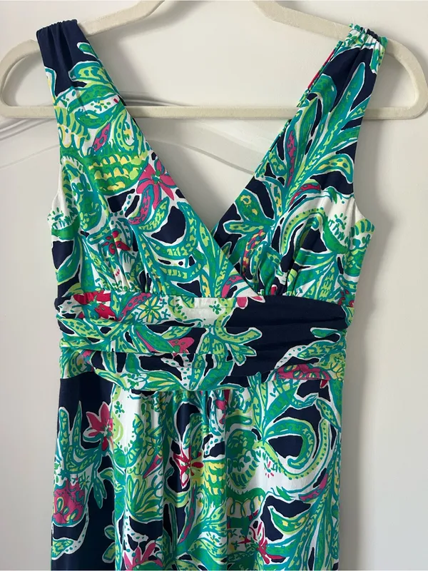 Lilly Pulitzer Sloane Sleeveless V-Neck Maxi Dress Bright Navy Trunk Show - Image 2