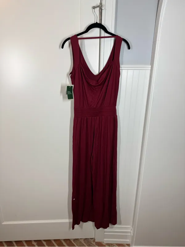 Halara Cowl Backless Sleeveless Drawstring Casual Jumpsuit with Pockets sz small - Image 2