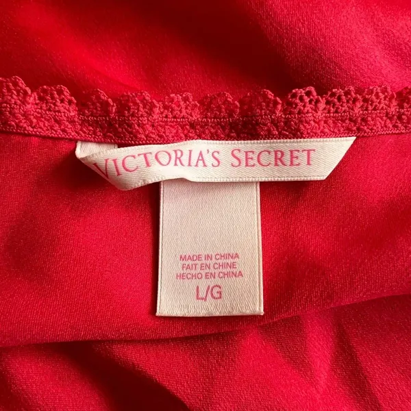 Victoria's Secret Red Lace Embellished Chemise, L - Image 9