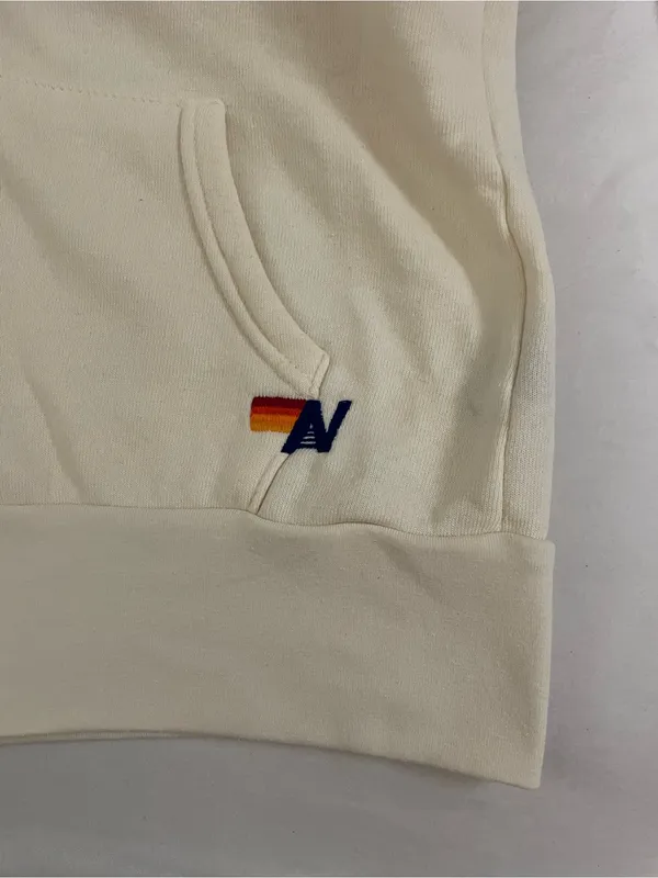 Aviator Nation 5 Stripe Vintage Cream Rainbow-Stripe Zip Hoodie & Jogger Set XS - Image 14