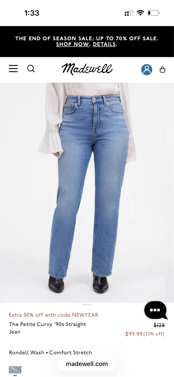 Madewell Jeans Curvy 90s Straight Petite - Image 3