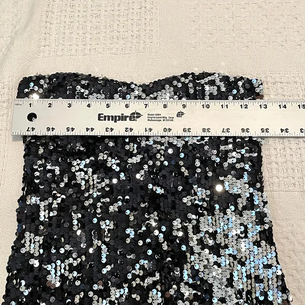 Frederick's of Hollywood XS sequin bodycon strapless mini dress D2 3232 - Image 2