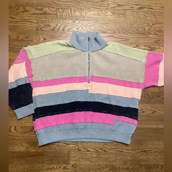Oli & Hali colorblock thermal knit Sage combo Size Large - Image 5