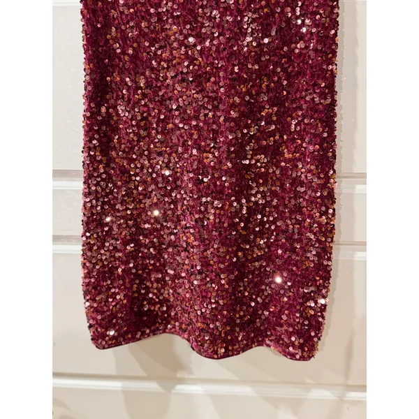 Lulus Perfect Sparkle Mauve Sequin Lace Up Mini Dress Large Cocktail Party Glam - Image 4
