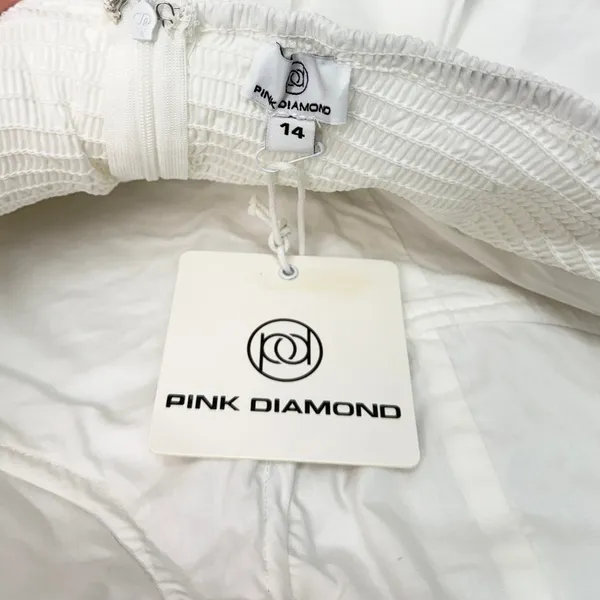 Showpo. Pink Diamond White Pleated Front Tulle Skirt Suzanna Mini Dress size 10 - Image 3