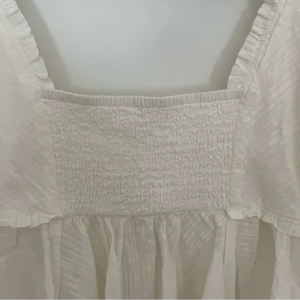 Free People Leave It To Me white Crop Top Blouse Button Boho XL NWOT - Image 9