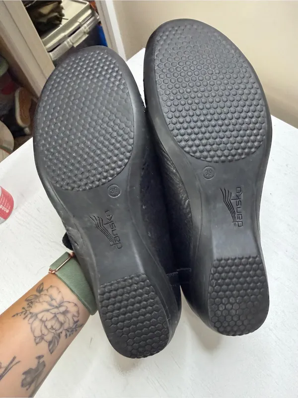 Dansko Franny Women's‎ Size 39 9US Black Leather Comfort Shoes Loafers - Image 12