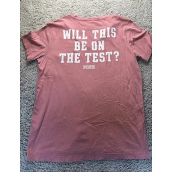 Victoria's Secret PINK V-Neck Pocket T-Shirt Women L Pink Short Sleeve - Image 3