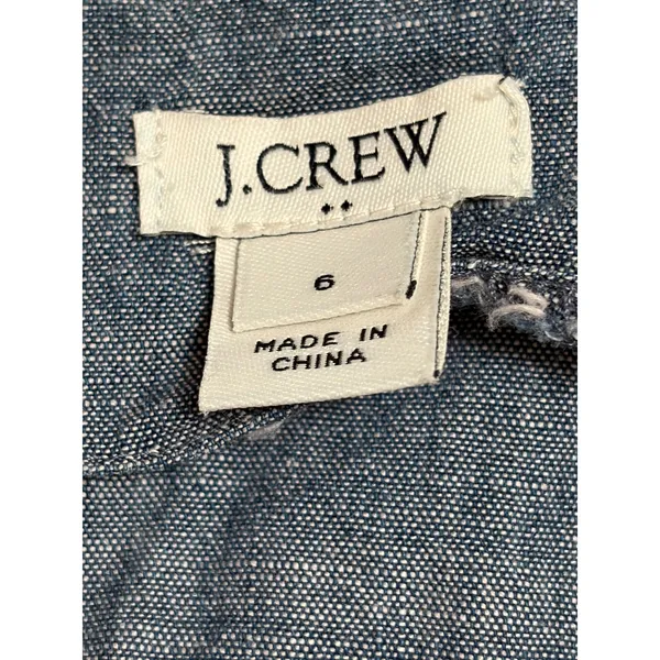 J.Crew Womens Blue Chambray Ruffle Faux Wrap Dress Style Size‎ 6 - Image 6