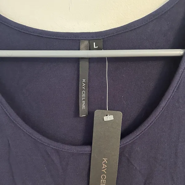 NWT Kay Celine Sleeveless Top Blouse Shirt Blue Large capsule basic casual - Image 2