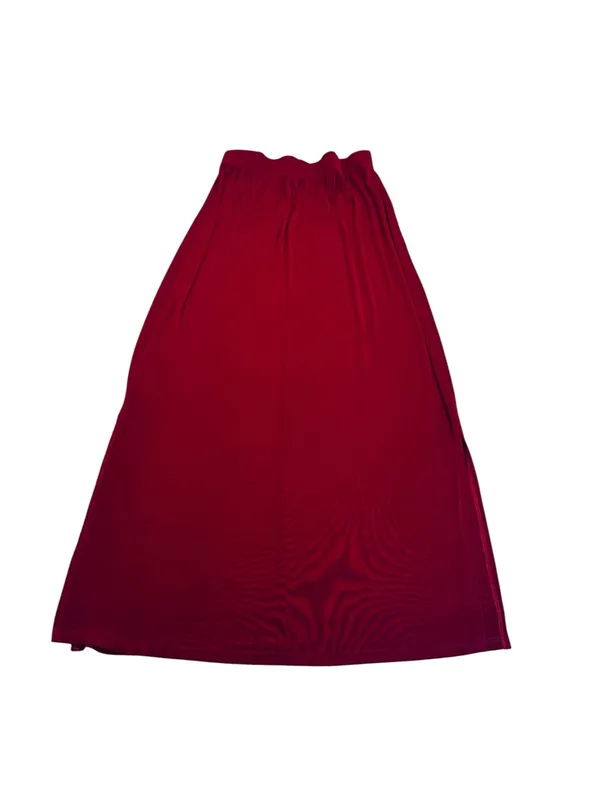 Cherry Red Maxi Skirt Slinky Stretch Low Rise 90s Goth Vamp Grunge Coquette - Image 2