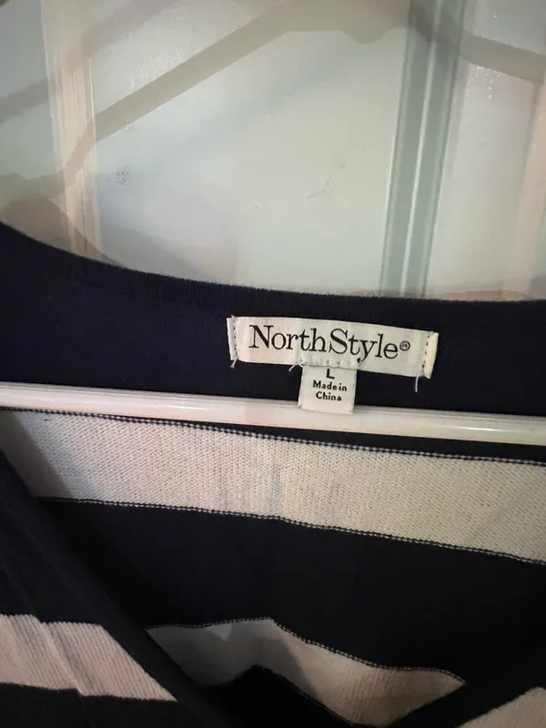 NorthStyle Striped Pullover Sweater Striped Navy White Large - Image 3