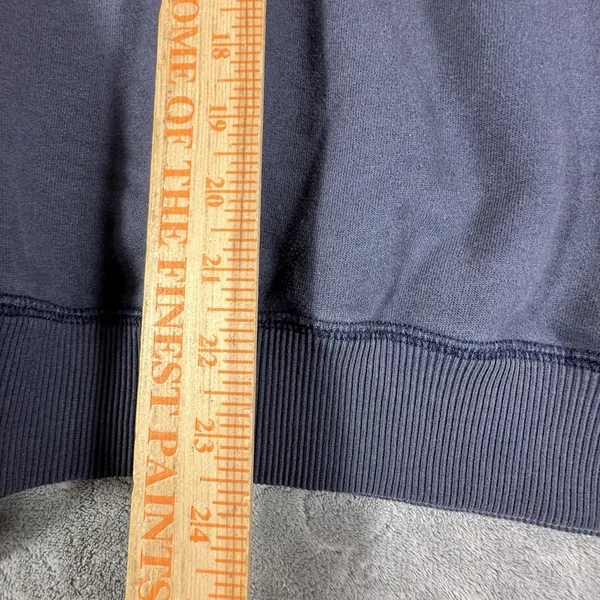 Y2K Abercrombie & Fitch Sweatshirt Women M Blue Lived In 3D Spellout Patch 90's - Image 5