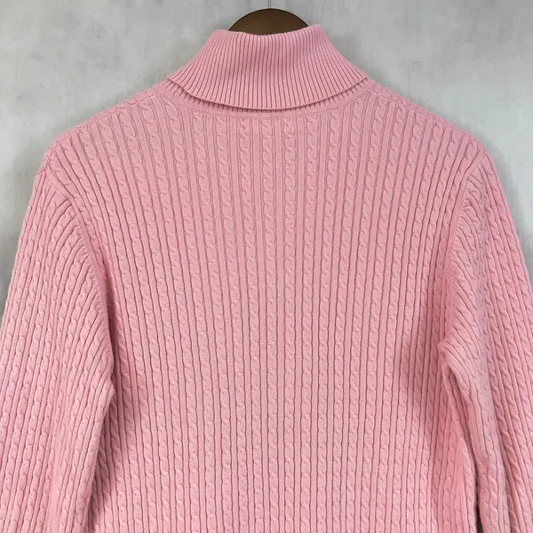 Anne Klein Sport Womens Cable Knit Turtleneck Sweater Size XL‎ Preppy Classic - Image 7
