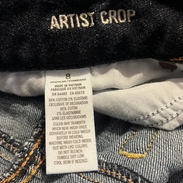 American Eagle AEO Size 8 Artist Crop Denim Jeans - Image 3