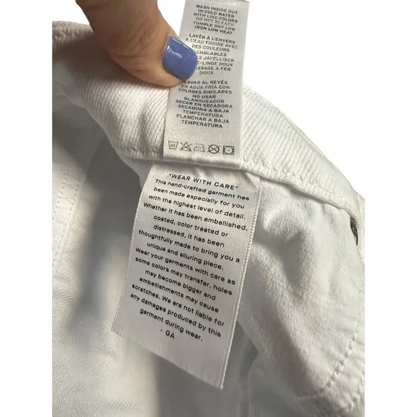 NWT Good American Size 10‎ White Good Boy Button Fly Cropped Jeans Altered #J9-5 - Image 8