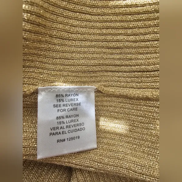 Joseph A. Vintage Shimmery Gold Lurex Knit Pullover Sweater - Size Large - Image 7
