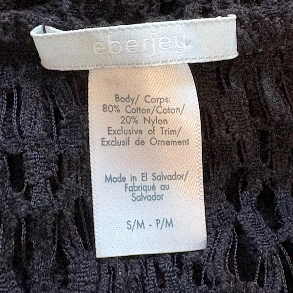 Eberjey Black Crochet Knit Ruffle Hem Swim Cover Up Tunic‎ S/M Boho Resort Wear - Image 8