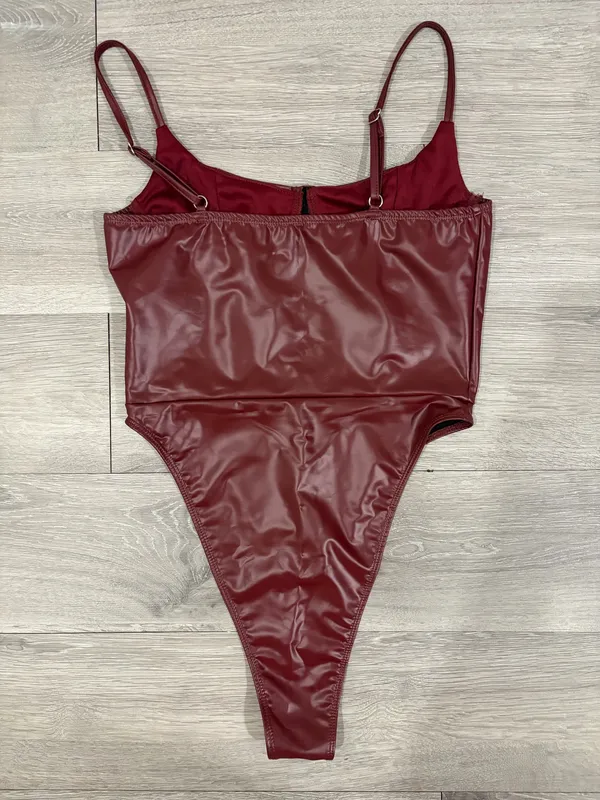 Shein Leather High Leg Body Suit - Image 3