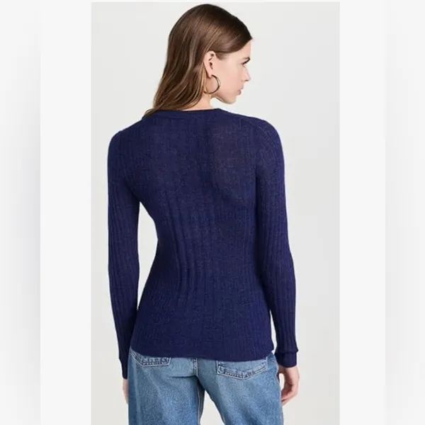 Madewell Women's Lightweight Alpaca Madison Henley Pullover Bright Cobalt Size M - Image 2