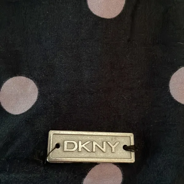 DKNY Swim Bathing Suit Top only Black with Gray Polka dots Loose Fit Small - Image 13