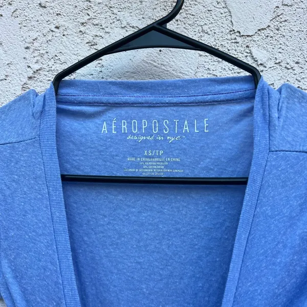 XS Aeropostale purple soft logo v neck tee - Image 2